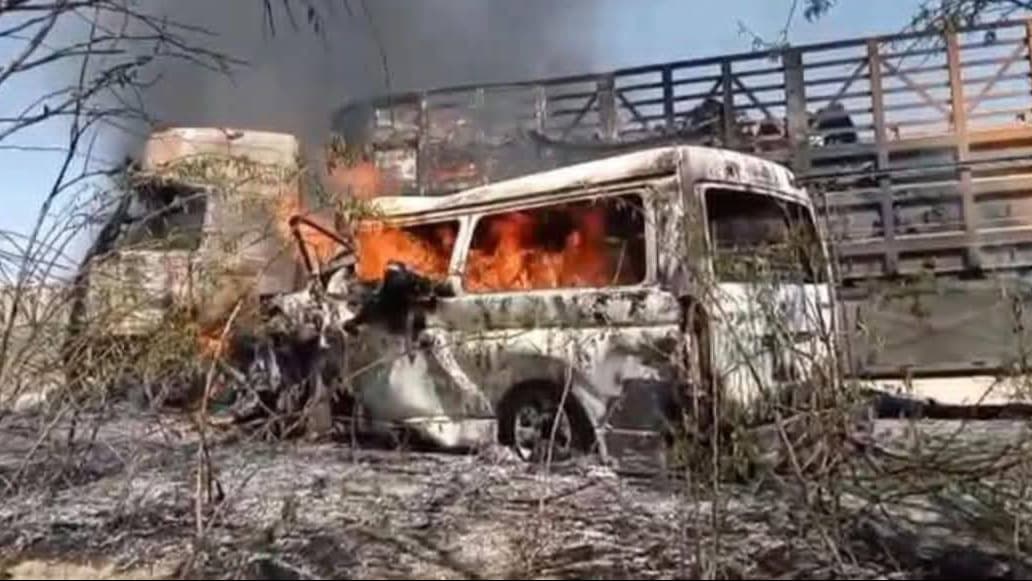 ضحايا بحادث مروري مروع إثر تصادم مركبتين في أبين