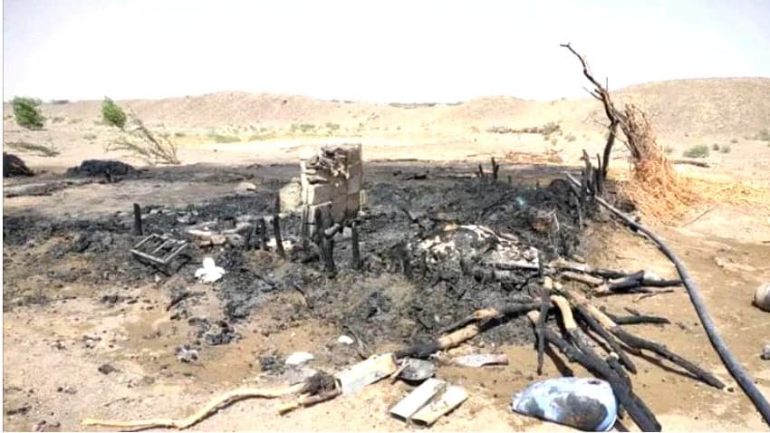 حريق يلتهم منزلا بالكامل في المخا غربي تعز ولا إصابات بشرية