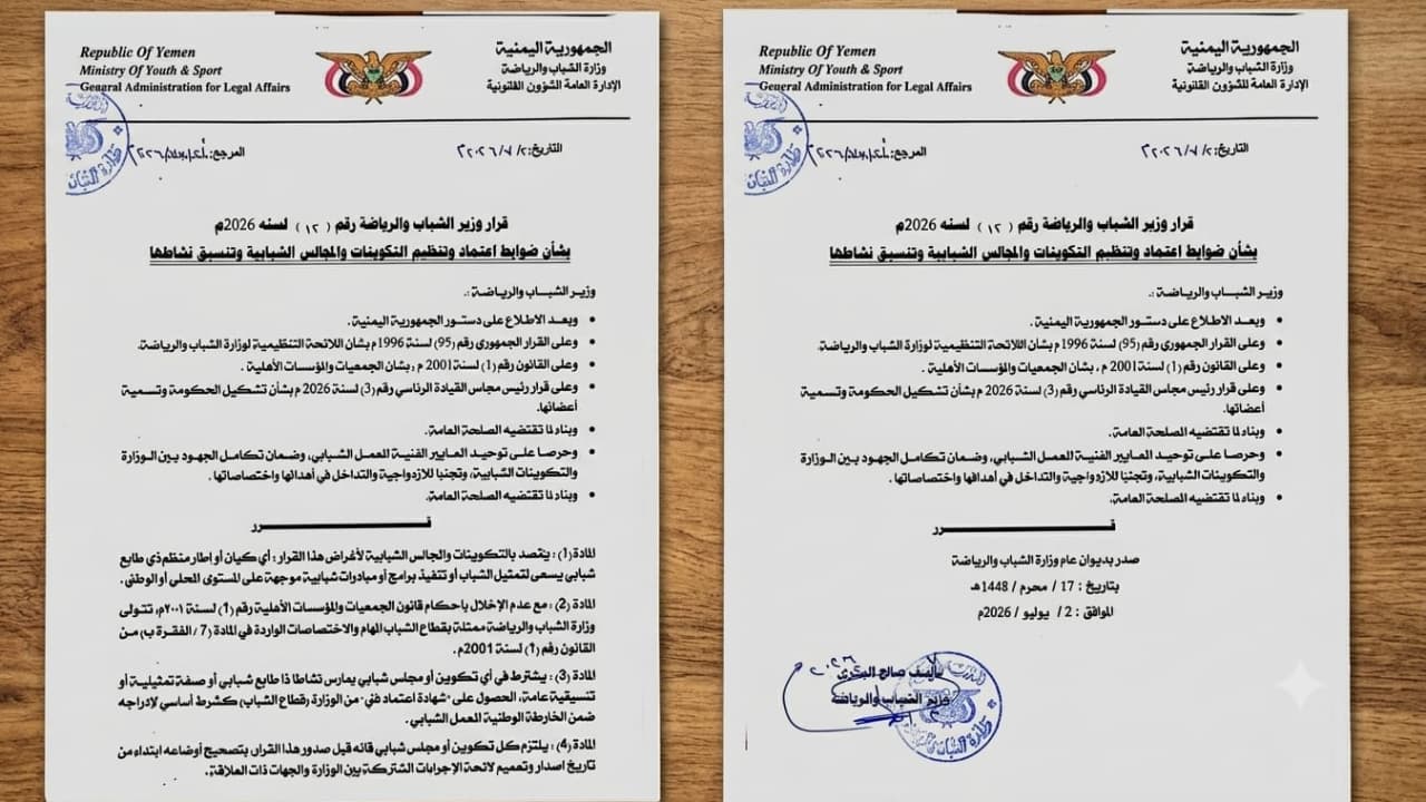 وزير الشباب والرياضة يصدر قراراً لتنظيم عمل التكوينات والمجالس الشبابية