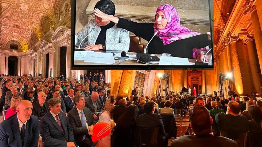 بسبب حديث توكل كرمان عن غزة .. حفل الفاتيكان  يتحول إلى مسيرة مؤيدة لفلسطين