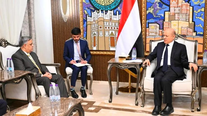 العليمي: نتطلع إلى دور هندي في أمن البحر الأحمر وتسهيلات في استيراد القمح