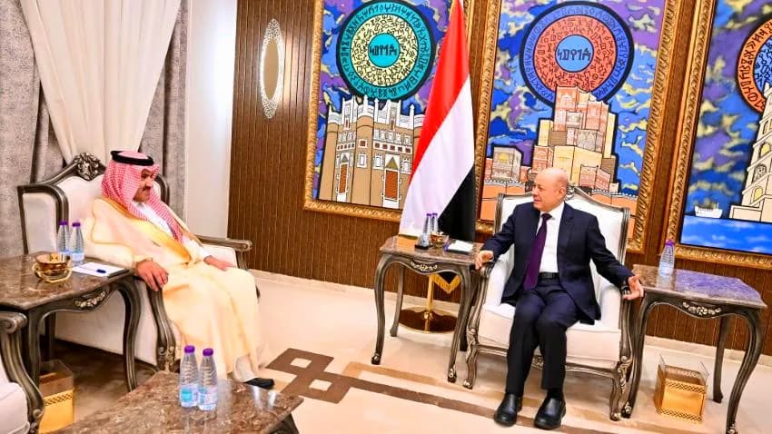 العليمي يبحث مع السفير السعودي آل جابر جهود الإصلاحات الاقتصادية