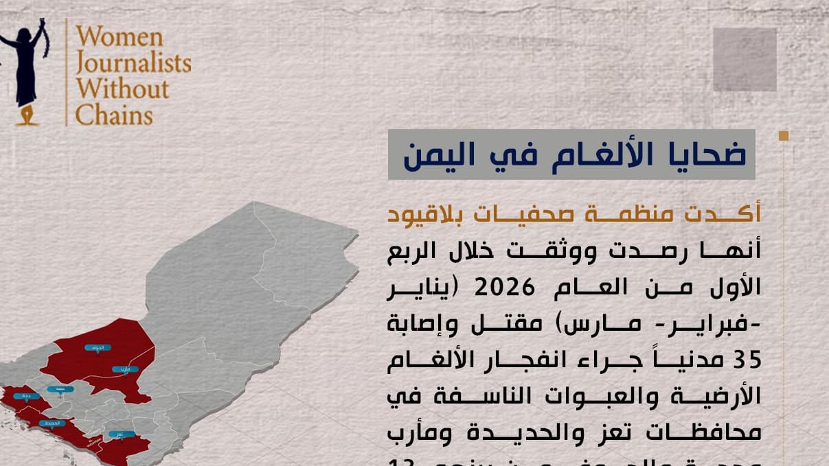 صحفيات بلا قيود تحذر من خطر الألغام المنجرفة مع سيول الأمطار