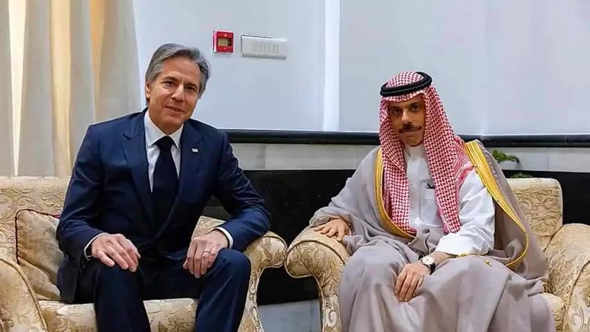 بلينكن يبحث مع بن فرحان خطوات السلام في اليمن