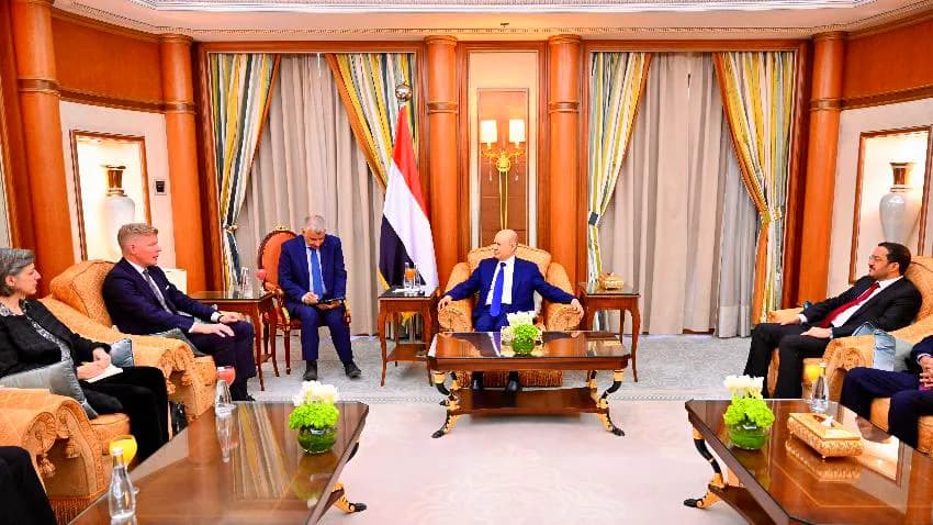 العليمي يدعو المجتمع الدولي إلى ممارسة أقصى الضغوط على الحوثيين