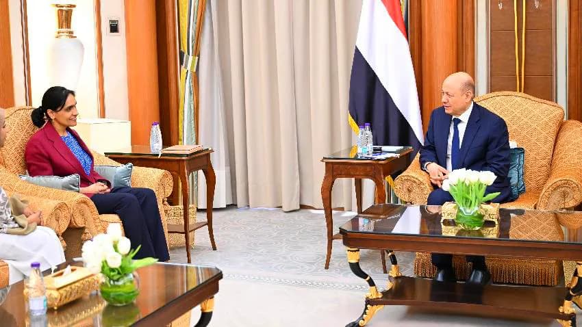 العليمي يبحث مع سفيري بريطانيا والإمارات جهود التسوية وأمن البحر الأحمر