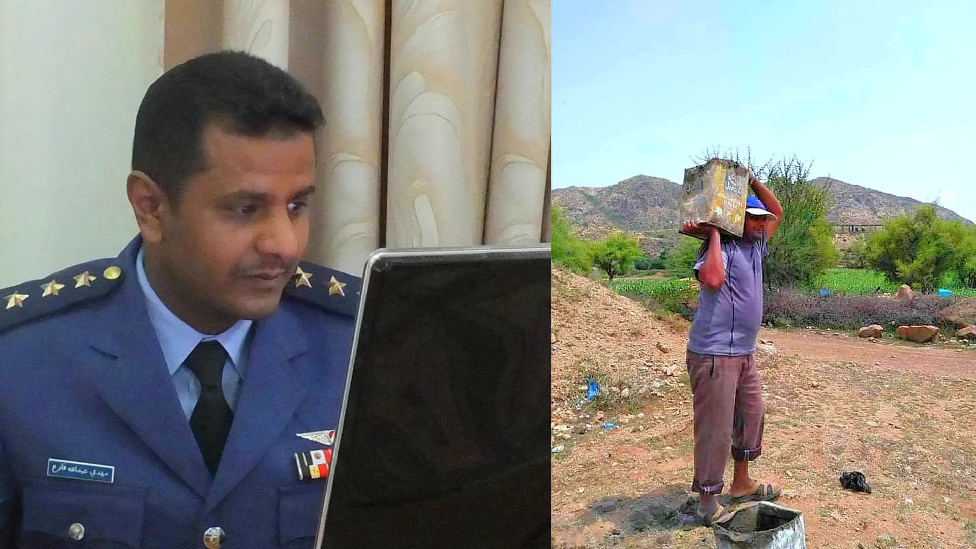 مهدي العيدروس ..طيار حوّلته الحرب إلى "حامل أحجار"