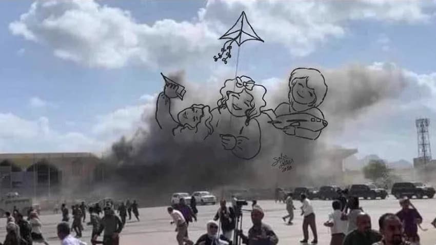 التشكيلية سبأ.. من الرسم على الكمامات إلى دخان الحرب!!